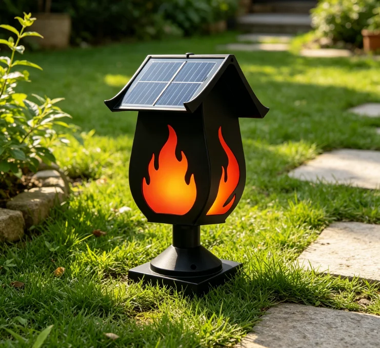 Outdoor Lighting Waterproof - Faros solares para columnas con luces