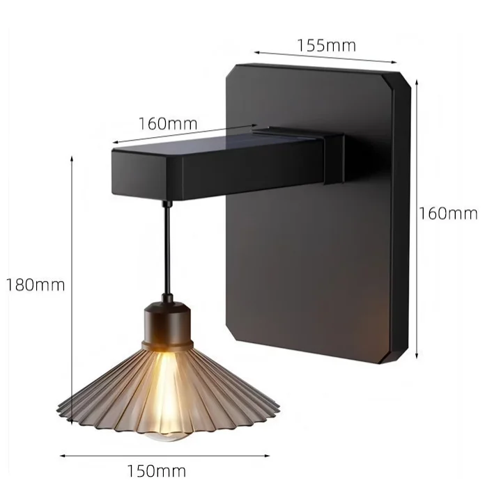 Outdoor Lighting Waterproof - Lámpara Solar de Pared para Exteriores,
