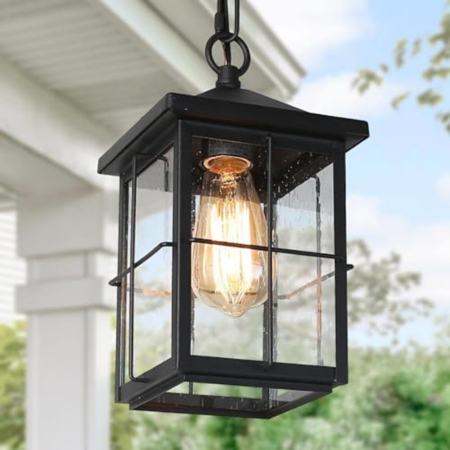 Outdoor Lighting Black - Lámpara Colgante para Exteriores, Estilo Rústico,