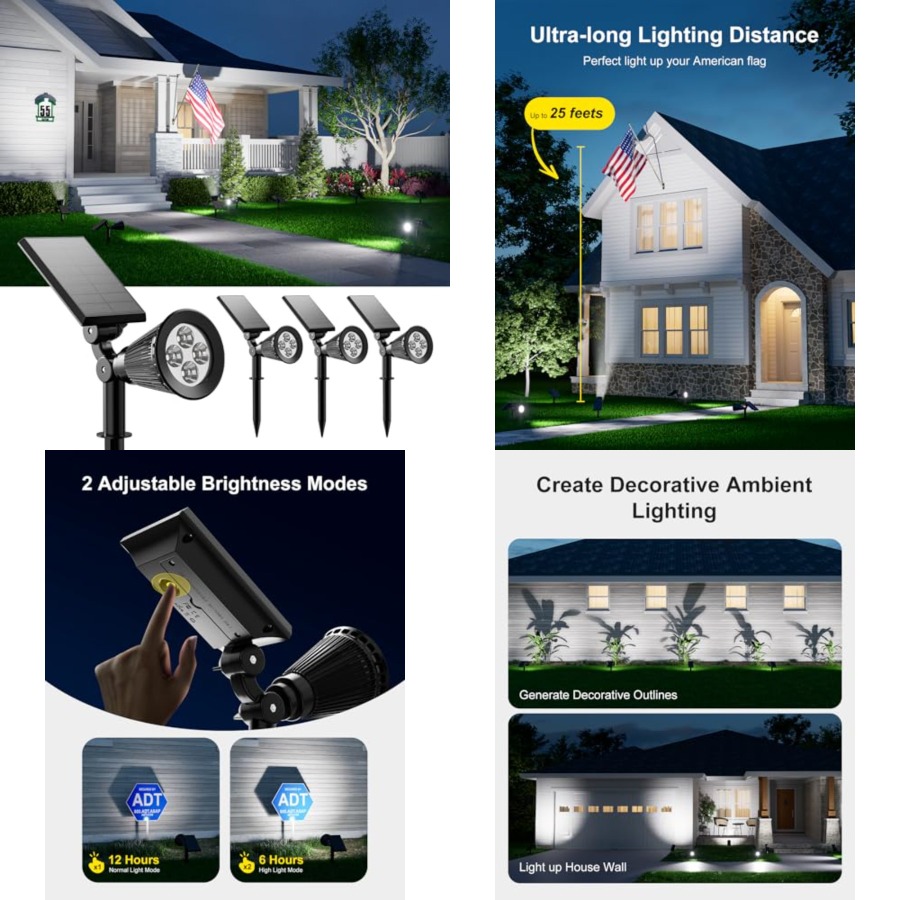 Outdoor Lighting And Landscape - Focos Solares para Exteriores, Impermeables, para