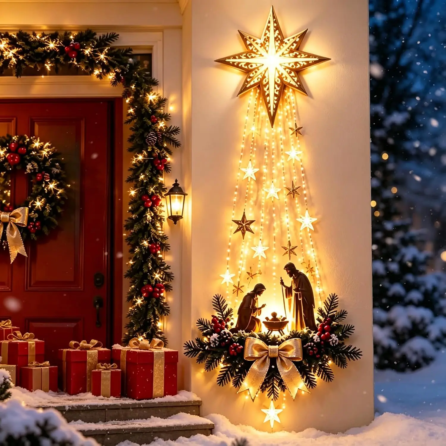 Outdoor Lighting Effects - 1-5PCS Adorno Navideño Luminoso para Puerta,