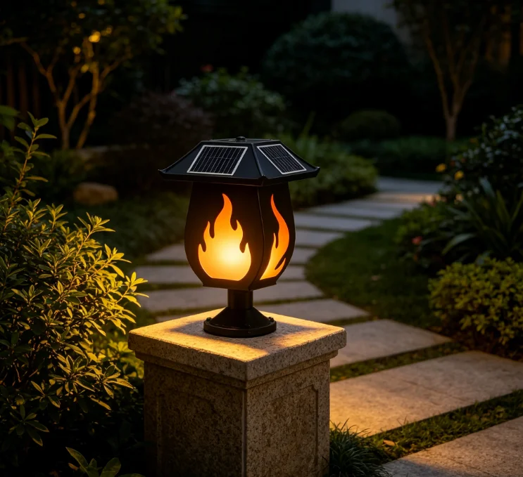 Faros solares para columnas co - Outdoor Lighting Waterproof reseña y precio