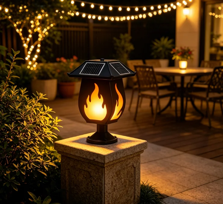 Faros solares para columnas co - Outdoor Lighting Waterproof reseña y precio