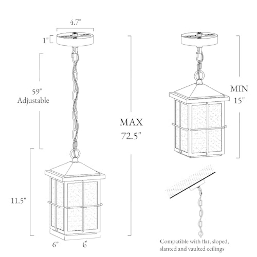 Lámpara Colgante para Exterior - Outdoor Lighting Black reseña y precio
