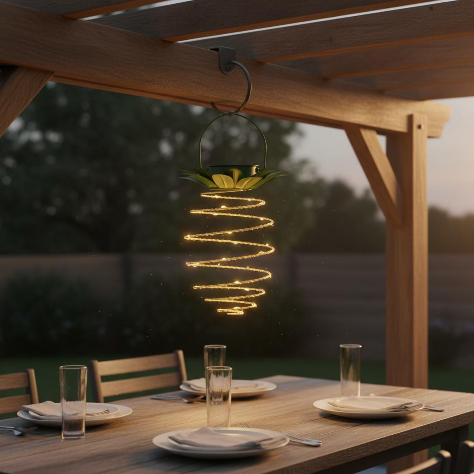 Lámpara solar con forma de piñ - Outdoor Lighting And Landscape reseña y precio