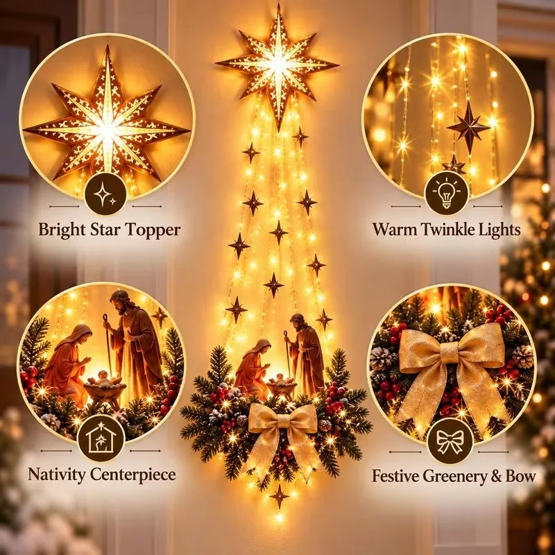 1-5PCS Adorno Navideño Luminos - Outdoor Lighting Effects reseña y precio